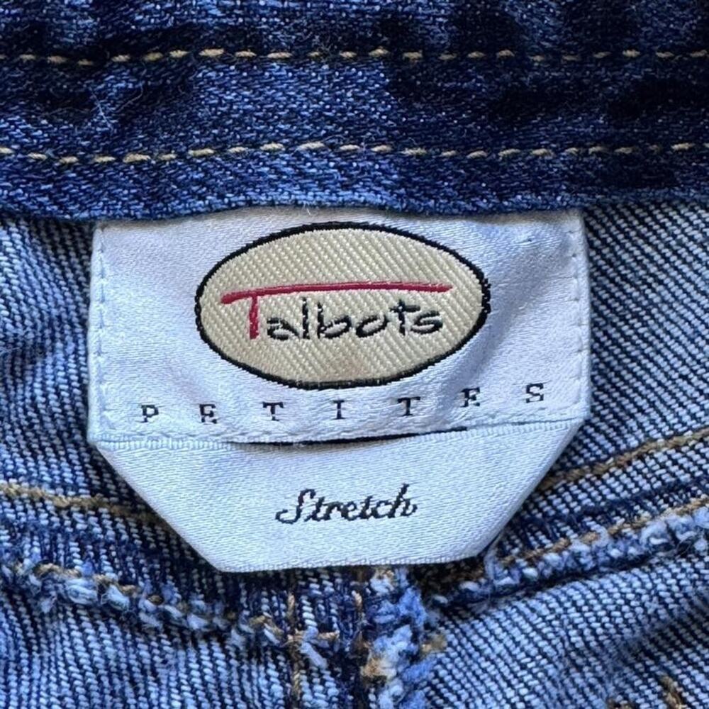 Talbots Jeans Womens 10 Petite Blue Stretch Denim‎ Straight Leg 5 Pocket Zip Fly - Picture 7 of 9